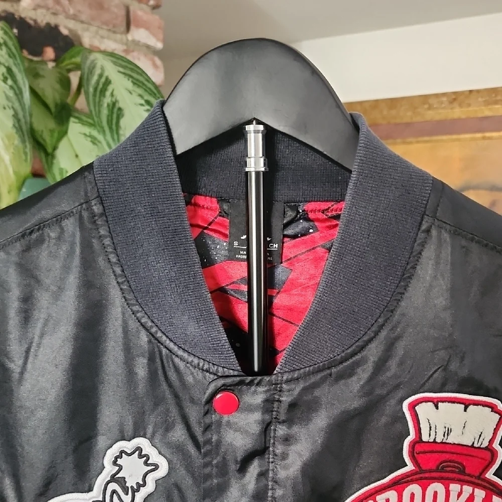 Jordan Brooklyn Mars Blackmon Bomber Jacket Black Patch Varsity Streetwear